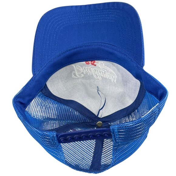 Vintage 90s Bricklayers #5 Cleveland Ohio Blue Trucker Hat Made In USA Snapback - Picture 7 of 7